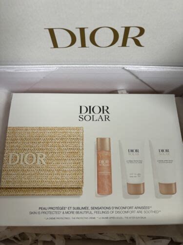 dior suncream with clutch|Dior solar set with bag.